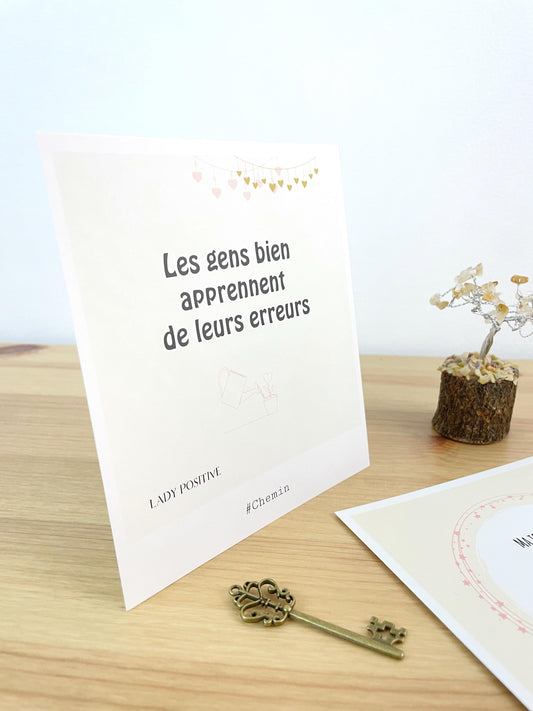 Carte "Les gens bien apprennent de leurs erreurs"